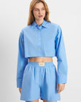 Hurley Cropped Shirt - Blue