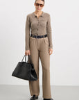 Ines Polo Cardigan - Mocha