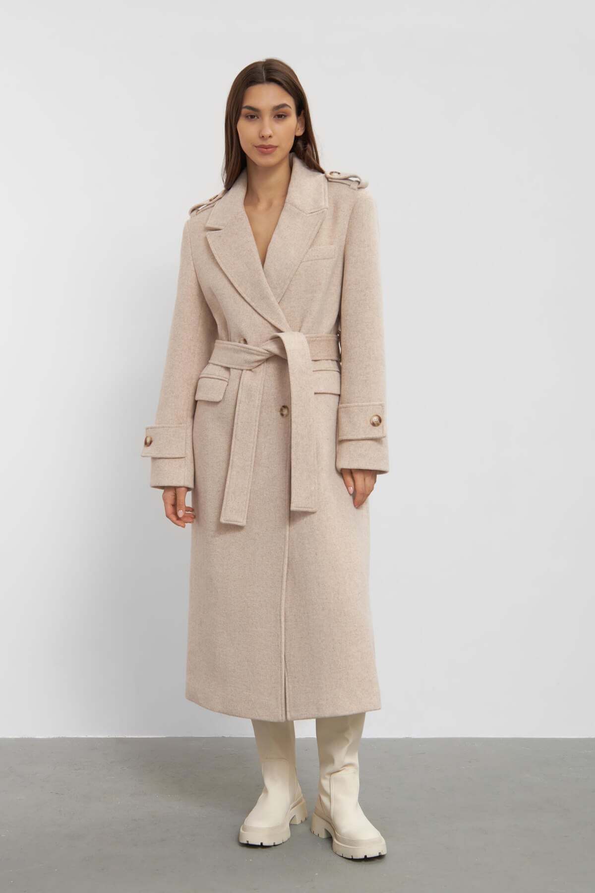 Coat cheap beige wool