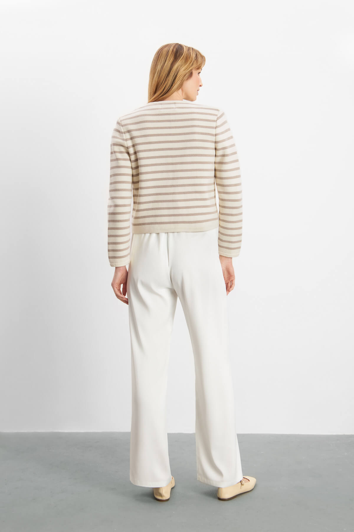 Sienna Cardigan - Striped Beige